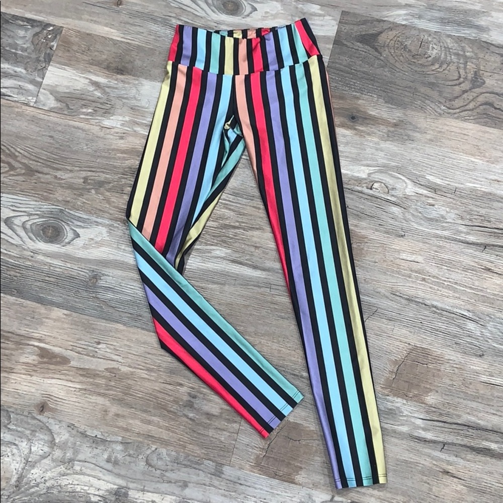 Goldsheep Rainbow Stripe Leggings, Size S